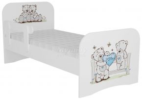 Кровать Стандарт "Мишки голубые" Ортопедическое основание спального места детской кровати выполнено из металлического каркаса и березовых лущеных ламелей. Усиленное ребро жесткости позволяет выдерживать нагрузку более 150 килограмм.